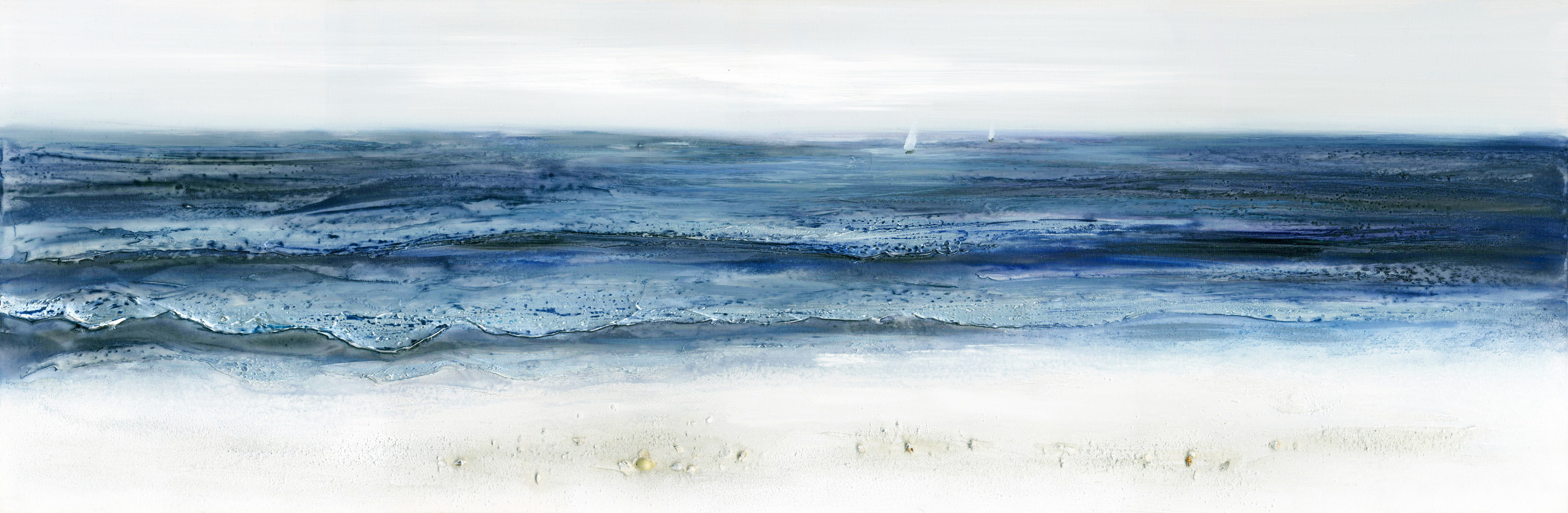 DY030 Wall décor art oil on canvas abstract nautical blue tones